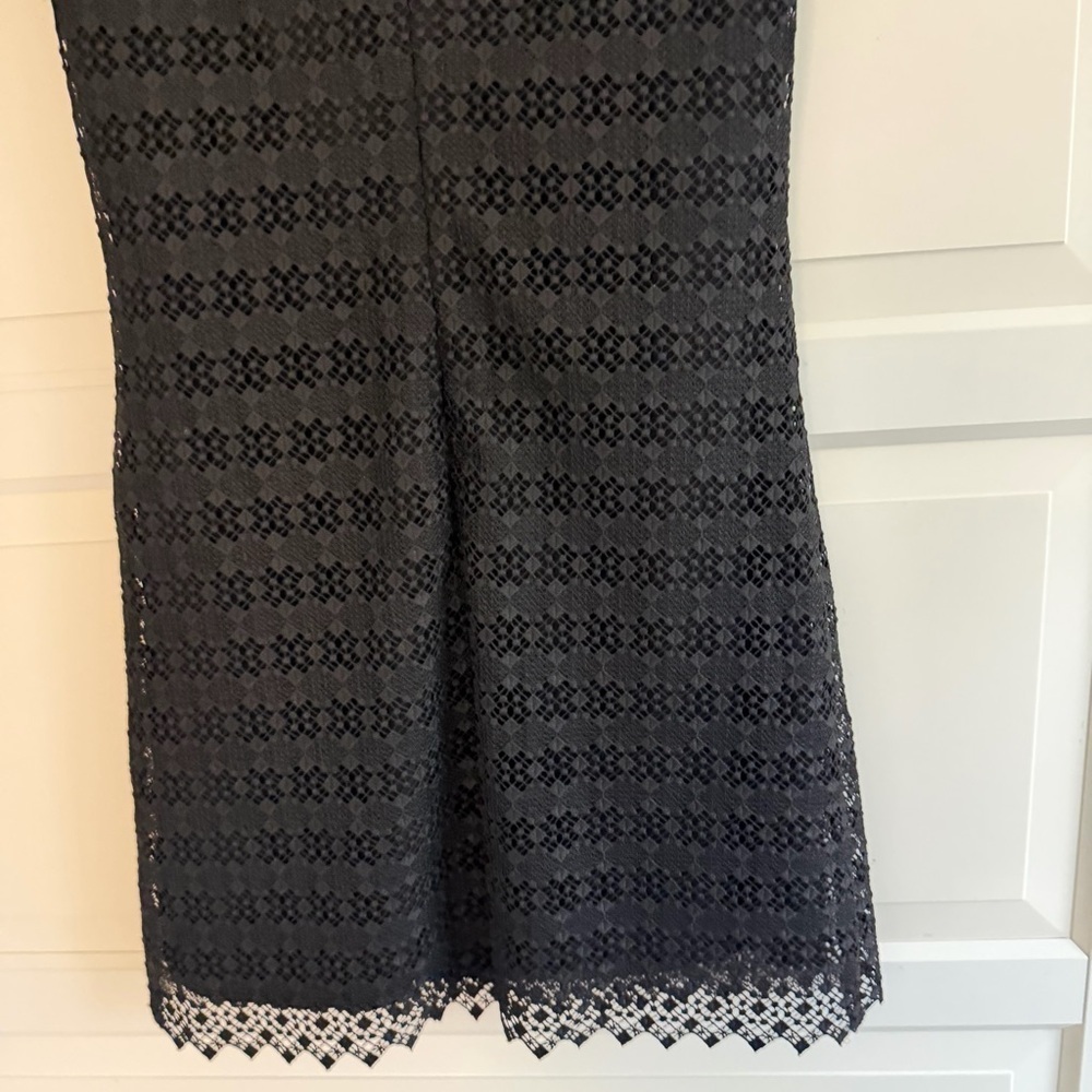 Sandro Black Fidele Tie-Neck Lace Mini Dress Size 2 - 41482 - Picture 7 of 12